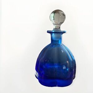 Murano Italy vintage blue glass perfume bottle